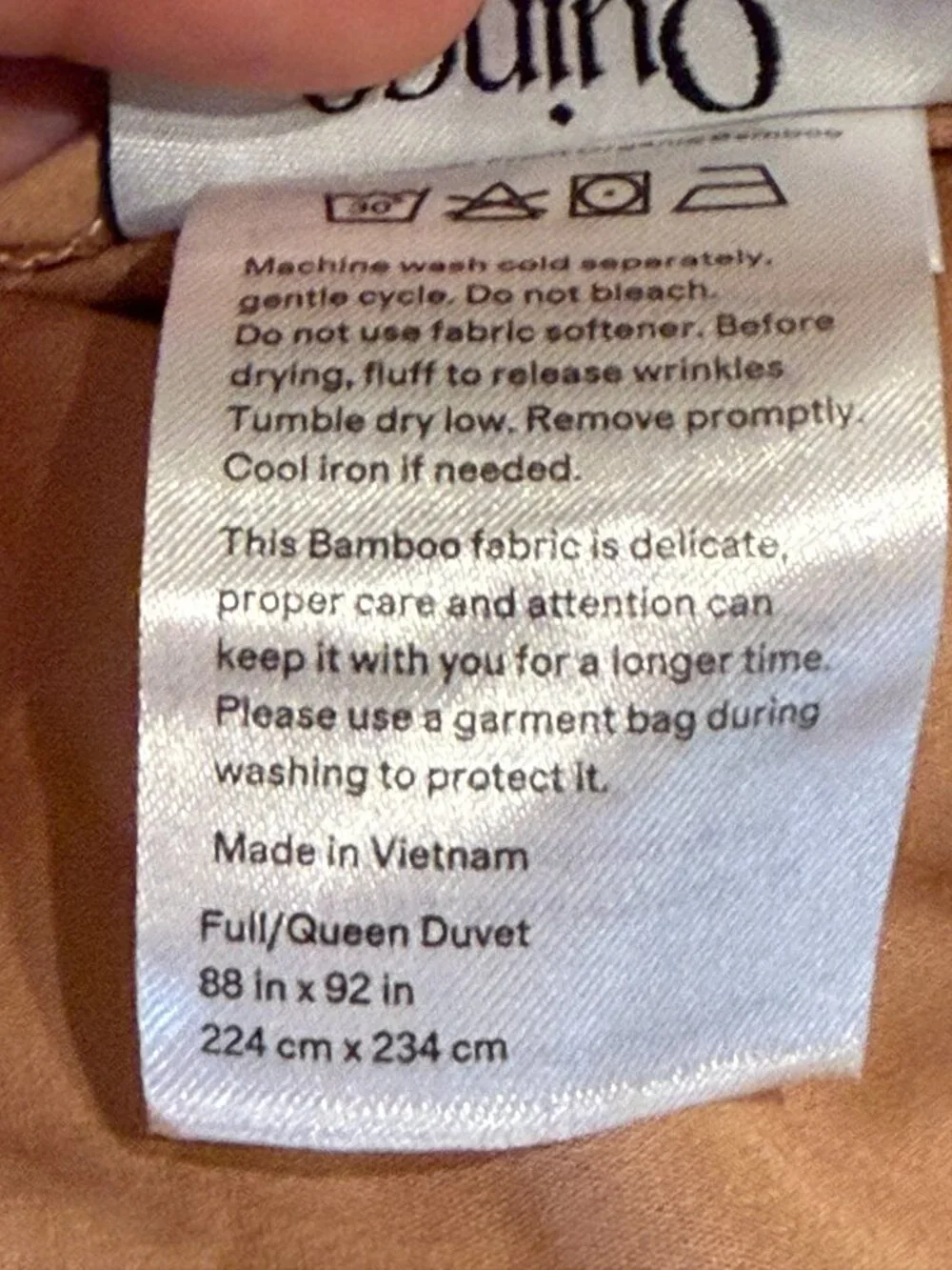 NWT - Quince Organic Bamboo Duvet Cover Set - Full/Queen